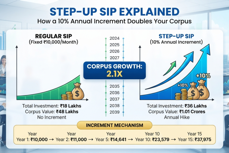 Step-Up SIP Explained: How a 10% Annual Increment Doubles Your Corpus
